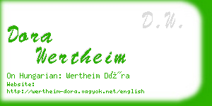 dora wertheim business card